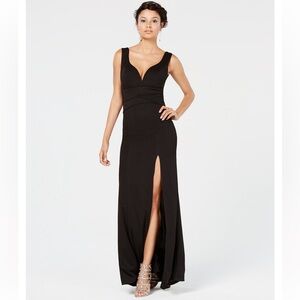 Windsor Sweetheart Side-Slit Gown Long Maxi Dress Black